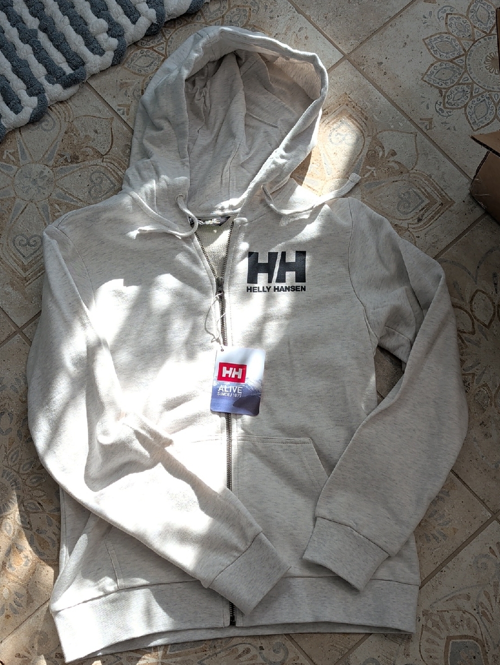 Helly Hansen Grey Spacedye Zip Hoodie with HH Logo NWT Small